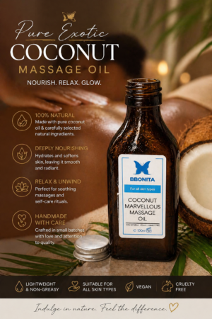 Coconut Massage Oil- Nourishing- Silky skin- Exotic