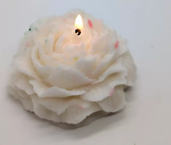 Large peony candle - White - handmade - gift idea- beautiful decor