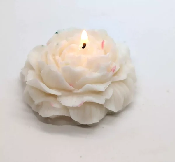 Large peony candle - White - handmade - gift idea- beautiful decor