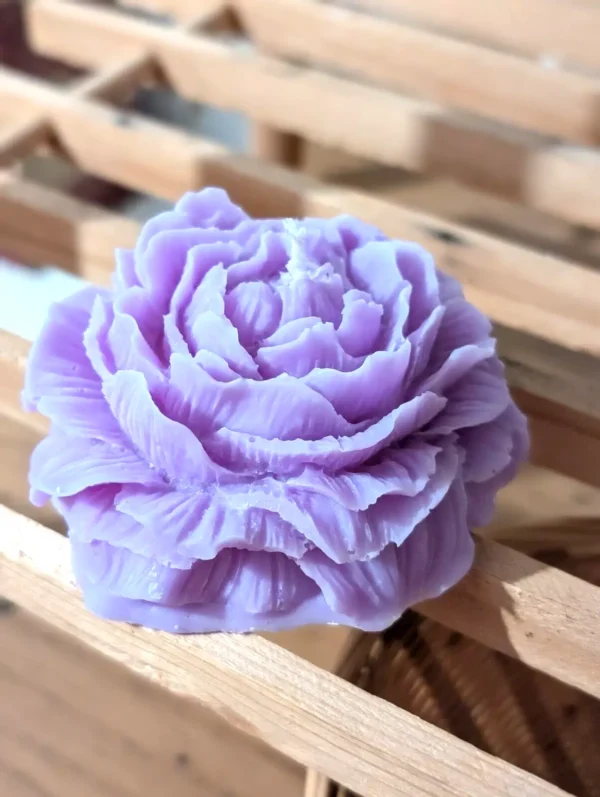 Large peony flower candle- Purple - Decór- Gift idea- Scented- Colour