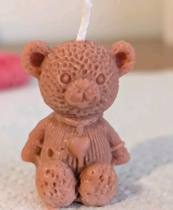 Cute teddy candle- scented- Decor - handmade - gift idea