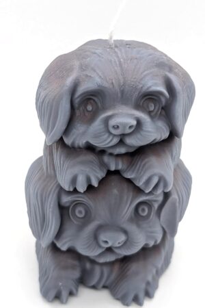 Poodle & Shitzu dog candle- Scented- Customized