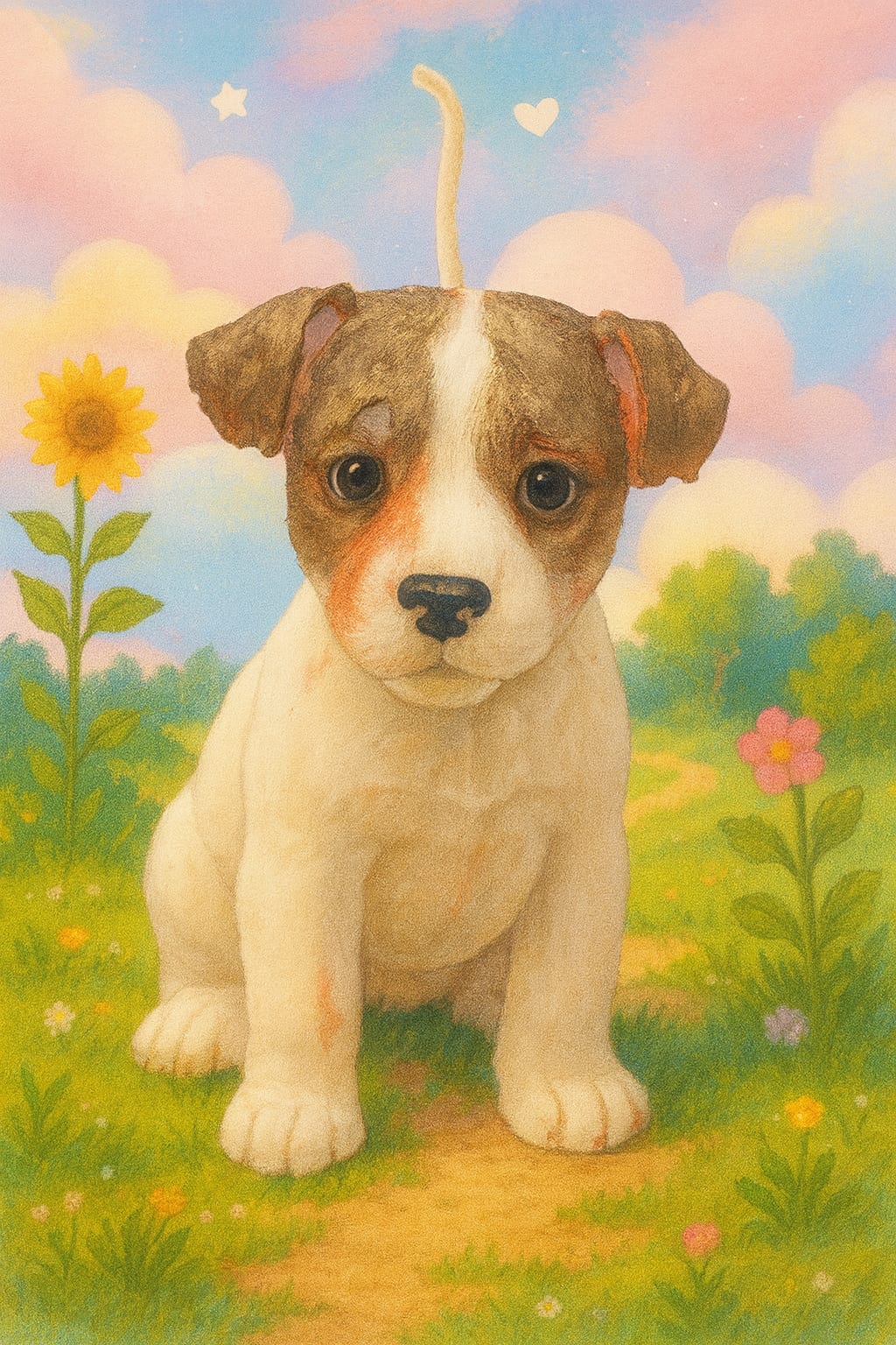 Jack Russel candle dog- 20cm- scented- customized