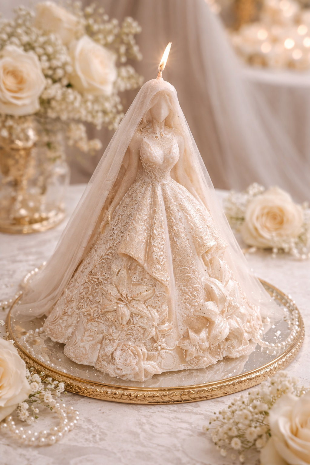 Bride dress candle- Wedding gift ideas- Ornaments- Scented - Image 2