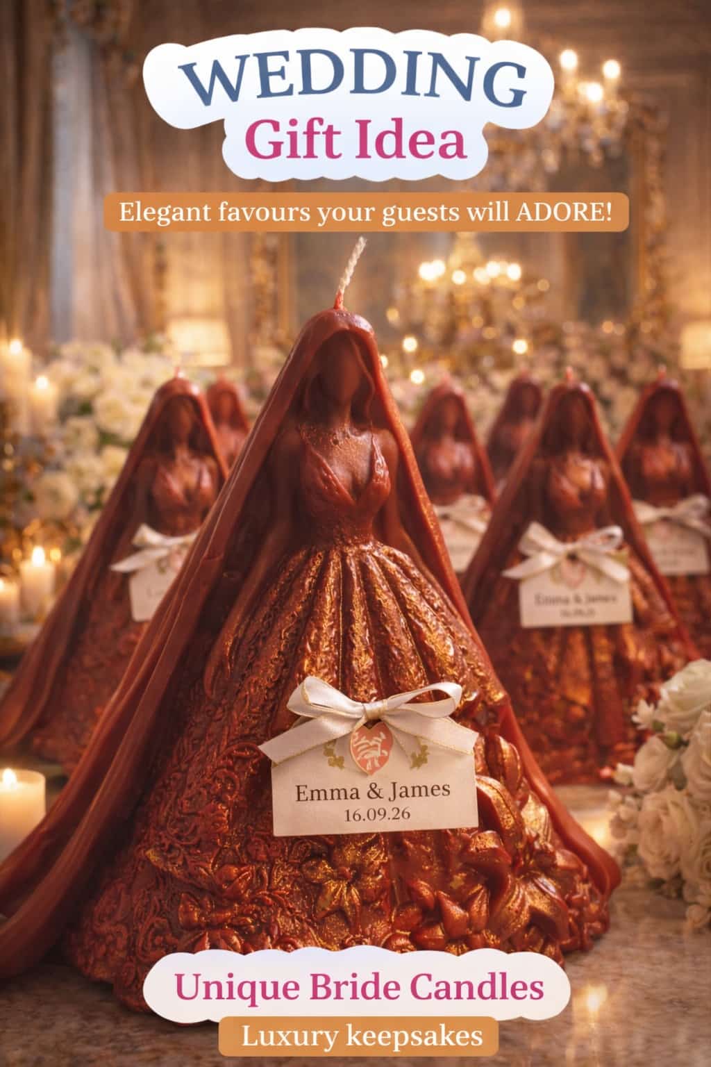 Bride dress candle- Wedding gift ideas- Ornaments- Scented - Image 3