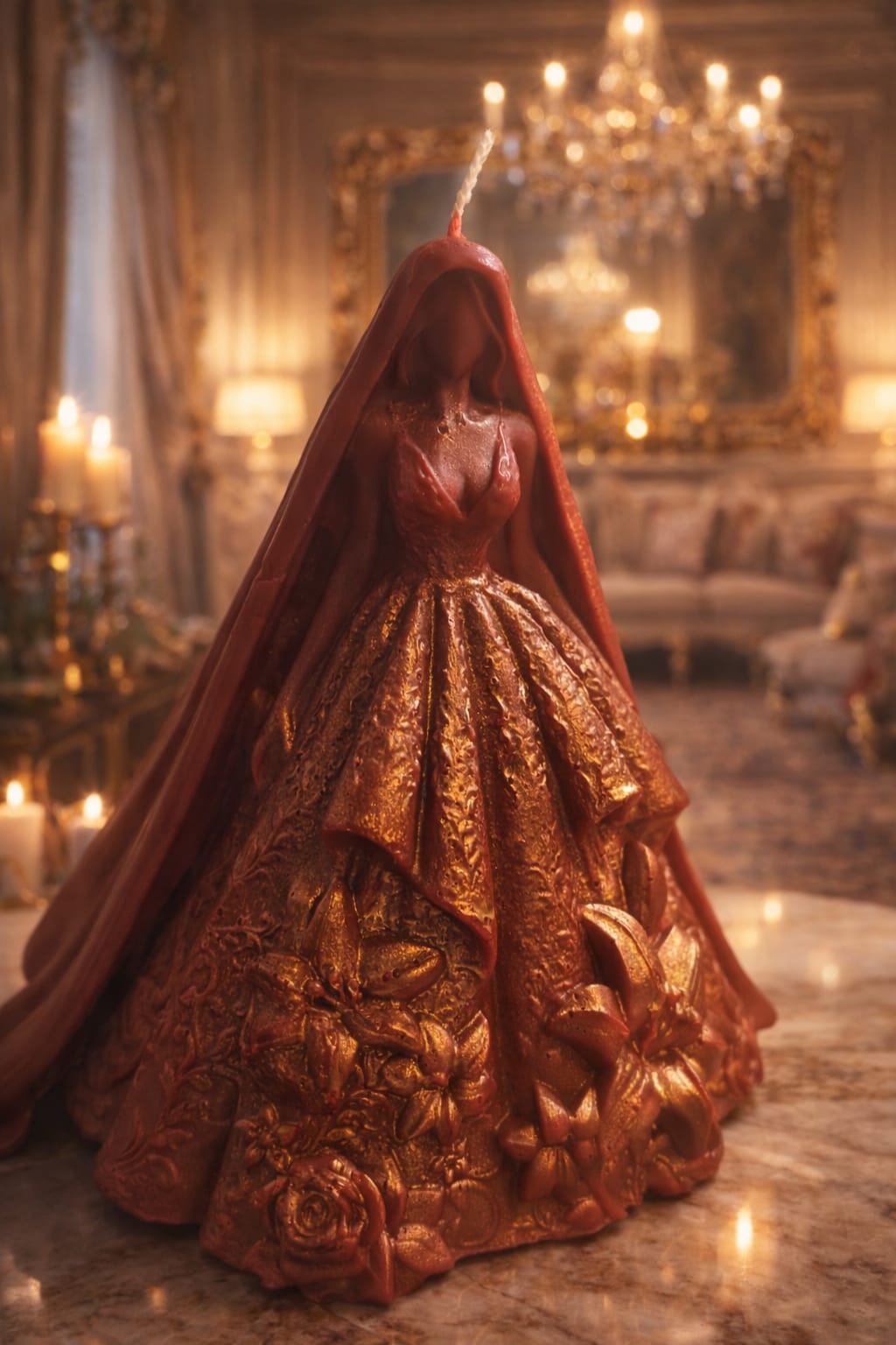 Bride dress candle- Wedding gift ideas- Ornaments- Scented - Image 4